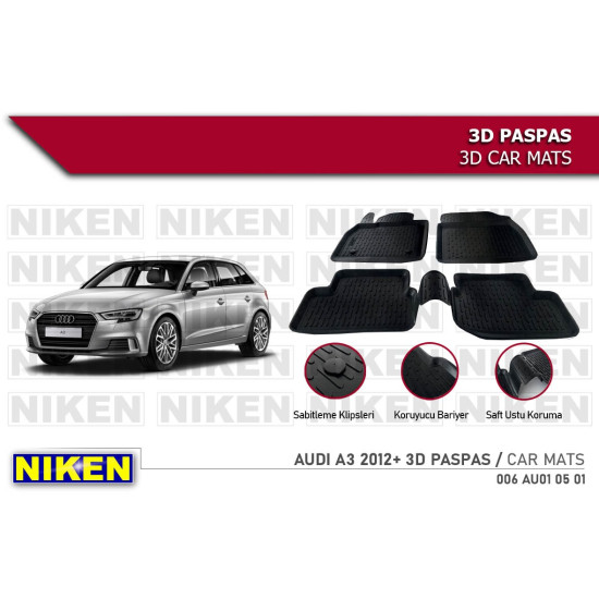 NIKEN AUDI A3 HB 2012- 3D PASPAS