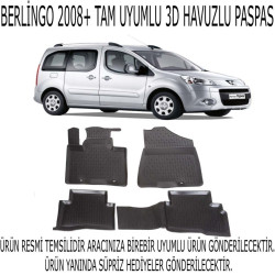 Citroen Berlingo 2008-2019 3d Havuzlu Paspas 1. Kalite Kokusuz (hediyeli)