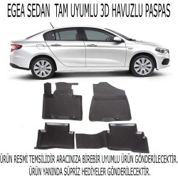 Fiat Egea Sedan 2015+ 3d Havuzlu Paspas 1. Kalite Kokusuz (hediyeli)