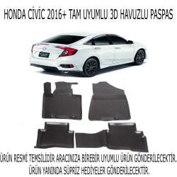 Honda Civic (fc5) 2016+ 3d Havuzlu Paspas 1. Kalite Kokusuz (hediyeli)