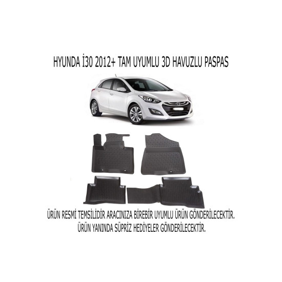 Hyundai I30 2012-2017 3d Havuzlu Paspas 1. Kalite Kokusuz (hediyeli)