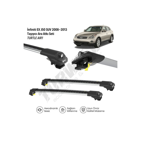 Infiniti Ex J50 Suv 2008-2013Uyumlu  Portbagaj Ara Atkı Seti - Turtle Air1