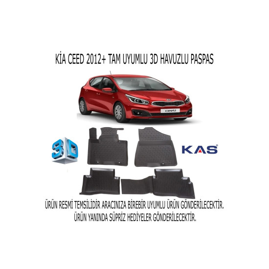 Kia Ceed 2012-2017 3d Havuzlu Paspas 1. Kalite Kokusuz (hediyeli)