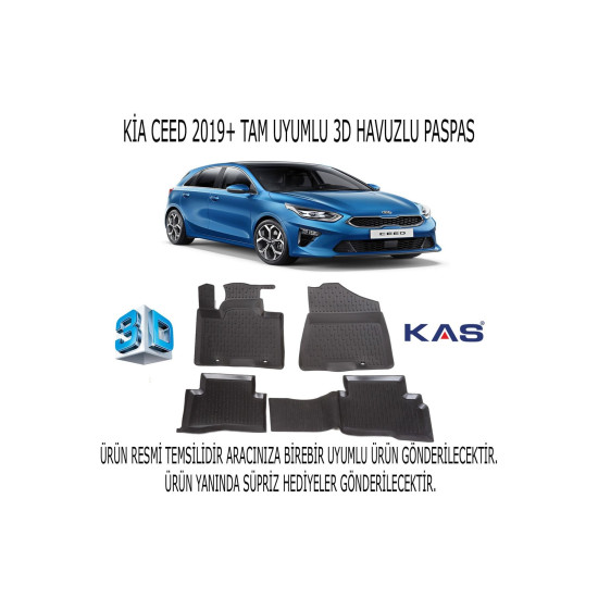 Kia Ceed 2019+ 3d Havuzlu Paspas 1. Kalite Kokusuz (hediyeli)