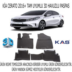 Kia Cerato 2016+ 3d Havuzlu Paspas 1. Kalite Kokusuz (hediyeli)