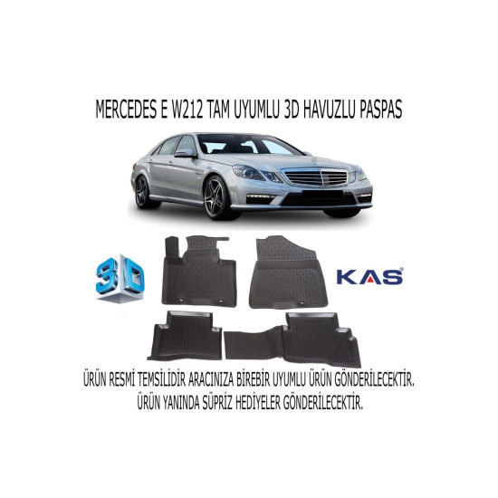 Mercedes E (w212) 2009-2016 3d Havuzlu Paspas 1. Kalite Kokusuz (hediyeli)