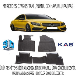 Merdeces C (w205) 2014+ 3d Havuzlu Paspas 1. Kalite Kokusuz (hediyeli)