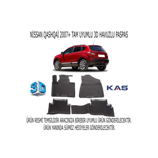 Nissan Qashqai 2007-2013 3d Havuzlu Paspas 1. Kalite Kokusuz (hediyeli)