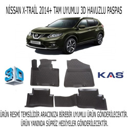 Nissan X-trail 2014+ 3d Havuzlu Paspas 1. Kalite Kokusuz (hediyeli)