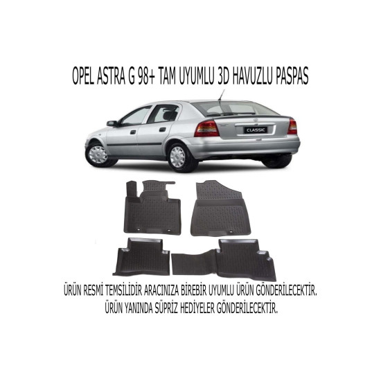 Opel Astra G 1998-2004 3d Havuzlu Paspas 1. Kalite Kokusuz (hediyeli)