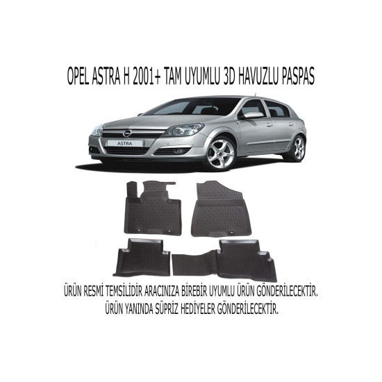 Opel Astra H 2004-2013 3d Havuzlu Paspas 1. Kalite Kokusuz (hediyeli)