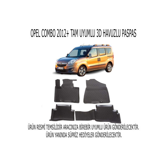 Opel Combo 2012-2018 3d Havuzlu Paspas 1. Kalite Kokusuz (hediyeli)