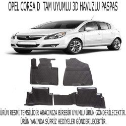 Opel Corsa D 2007-2014 3d Havuzlu Paspas 1. Kalite Kokusuz (hediyeli)