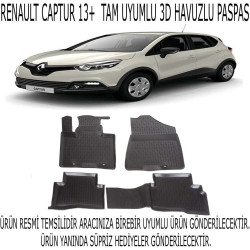 Renault Captur 2013+ 3d Havuzlu Paspas 1. Kalite Kokusuz (hediyeli)