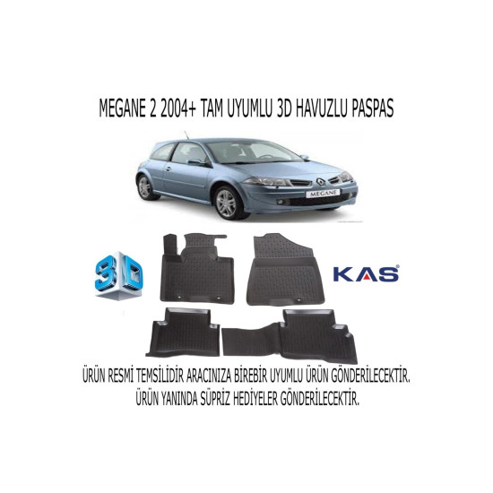 Renault Megane 2 2004-2009 3d Havuzlu Paspas 1. Kalite Kokusuz (hediyeli)