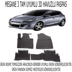 Renault Megane 3 2009-2015 3d Havuzlu Paspas 1. Kalite Kokusuz (hediyeli)