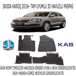 Skoda Karoq 2018+ 3d Havuzlu Paspas 1. Kalite Kokusuz (hediyeli)