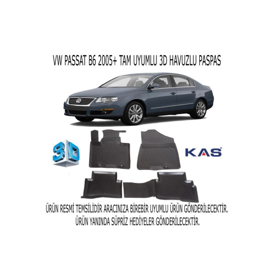 Vw Passat B6 2005-2010 3d Havuzlu Paspas 1. Kalite Kokusuz (hediyeli)