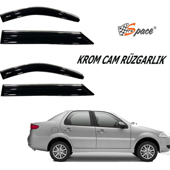 Krom cam rüzgarlığı 1.2mm Fiat Albea/Palıo/Sıena 4'lü / CARU430