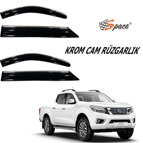 Krom cam rüzgarlığı Nissan Navara Pickup 2017-2021 / CARU404